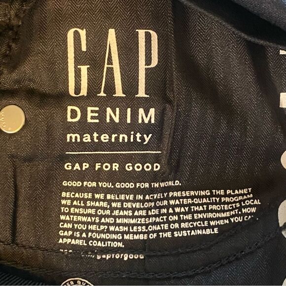 Gap Maternity New With Tags Full Panel Crop Flair Black Jeans Size 27R - Picture 5 of 12
